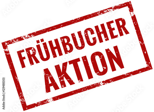 Frühbucher Aktion Stempel rot