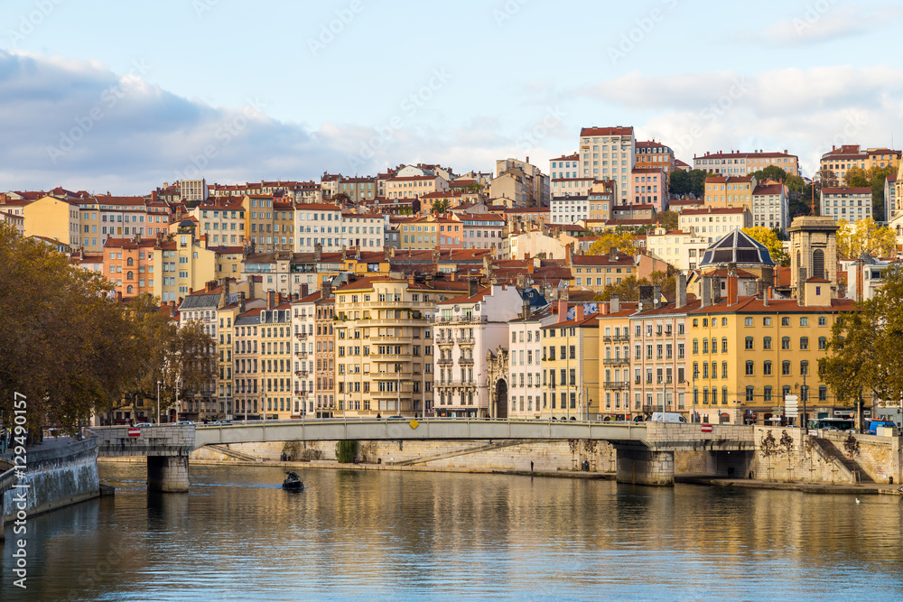 River scene in the city of Lyon