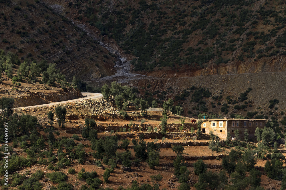 Moroccan village in Atlas mountains, Morocco, Africa