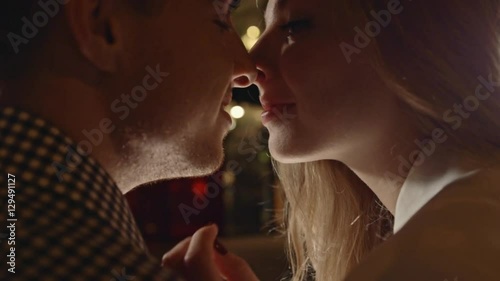 Adorable, cheerful couple in the romantic mood