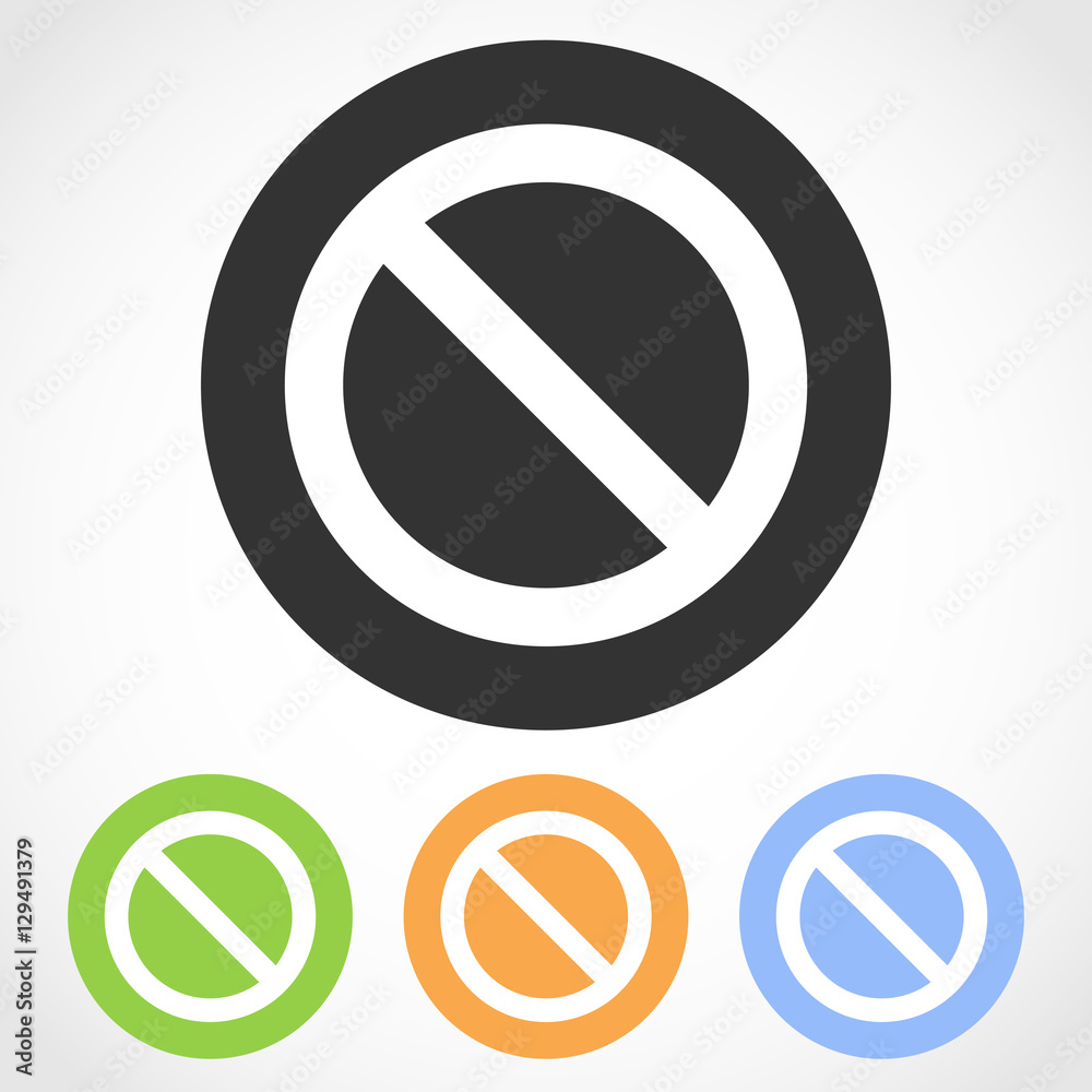 Prohibition sign icons. Vector illustration