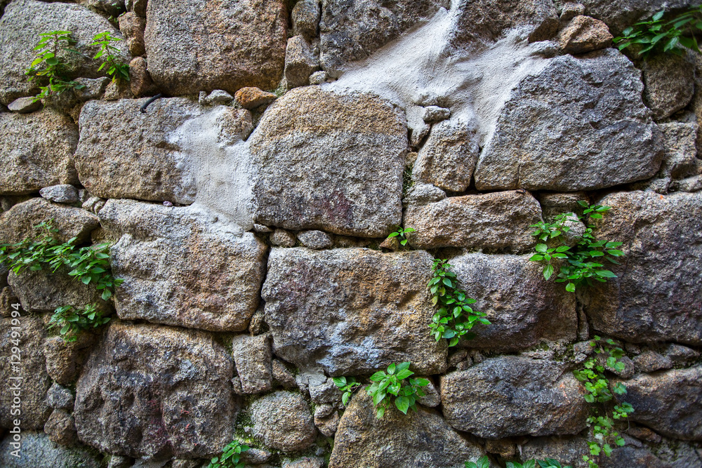 Old wall texture large stone.