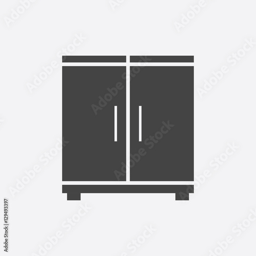 Cupboard icon on white background. Modern flat pictogram for business, marketing, internet. Simple flat vector symbol for web site design.