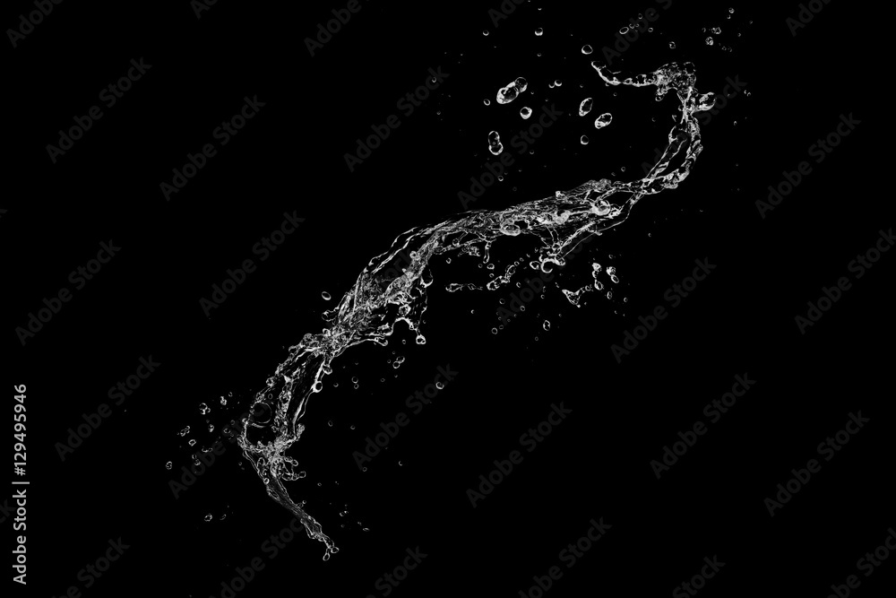 water splash on black background