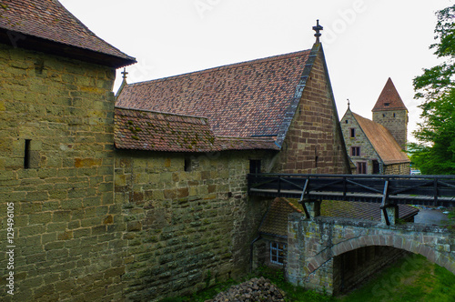 MAULBRONN, GERMANY - MAI 17, 2015: row Tudor style houses at the monastery is part of the UNESCO World Heritage Site.