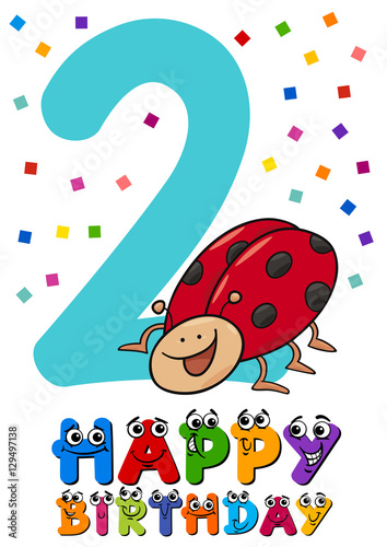 second birthday card design