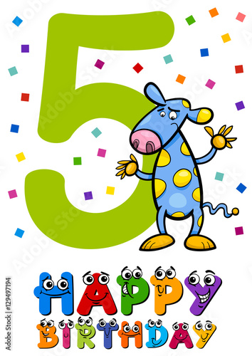fifth birthday card design