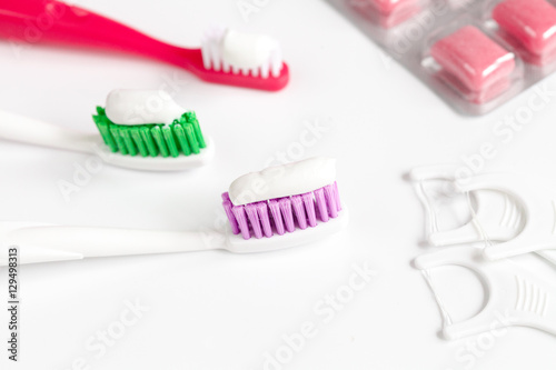 tools for oral care and prophylaxis o white background