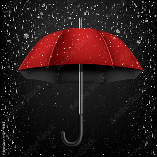 open umbrella snow and rain