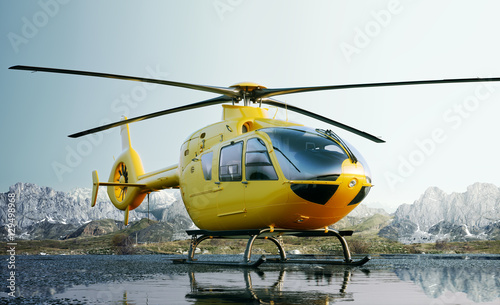 Naklejka na ścianę Transport helikopterem na całym świecie