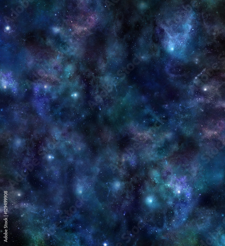 Universe Background - large square dark blue deep space background with stars  planets  solar clouds  suns and different subtle colors       