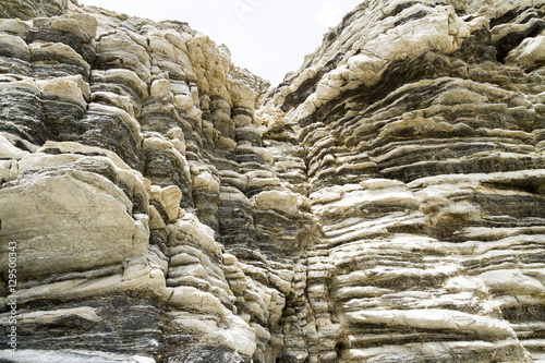 Layered rock formation folds on the Mediterranean island Crete, Greece © Stockphototrends