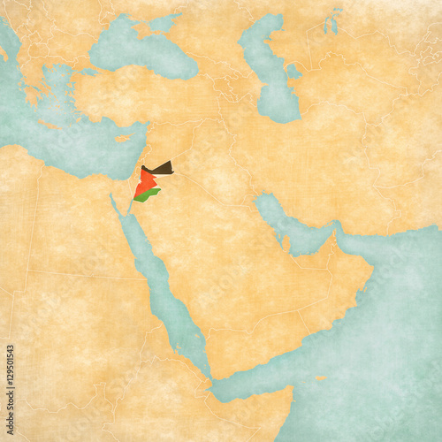 Map of Middle East - Jordan © Tindo
