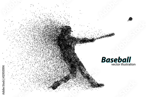 silhouette of a baseball player from particle.