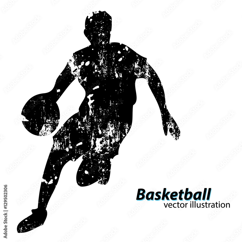 Fototapeta premium Silhouette of a basketball player.
