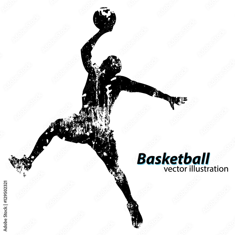 Obraz premium Silhouette of a basketball player.
