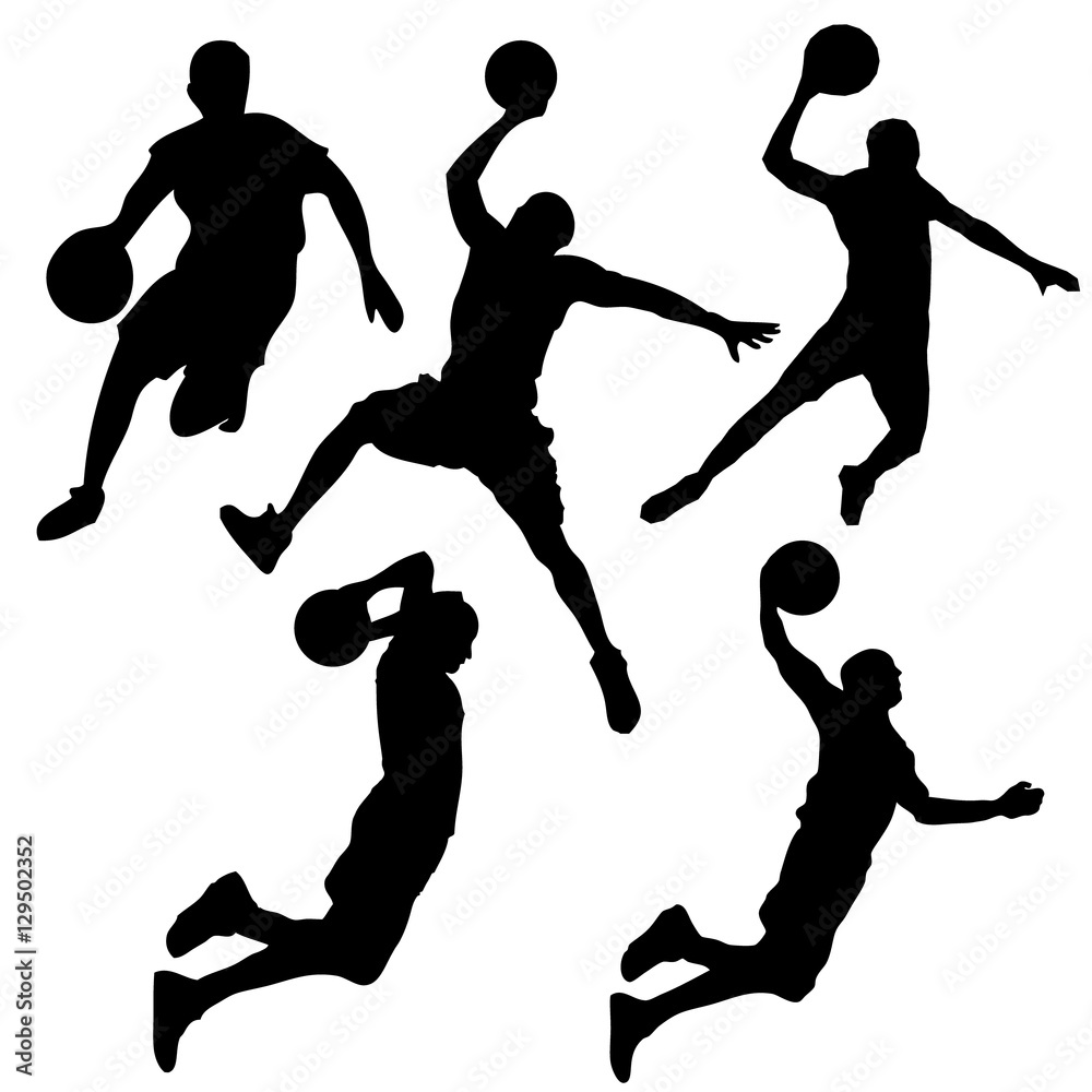Obraz premium Silhouette of a basketball player. Set