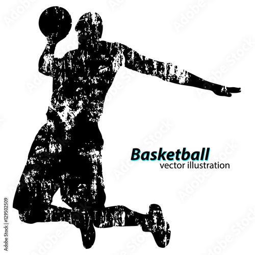 Silhouette of a basketball player.