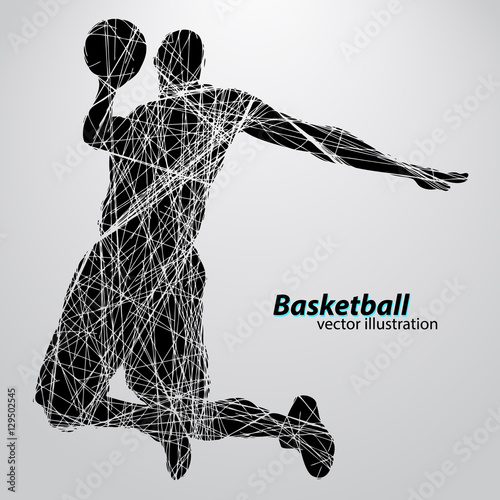 Silhouette of a basketball player.