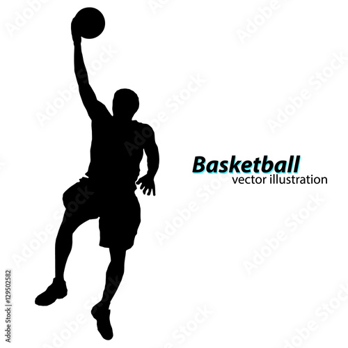 Silhouette of a basketball player.