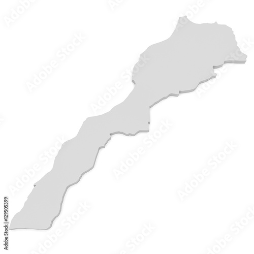 3d Illustration of Morocco Map Isolated On White Background