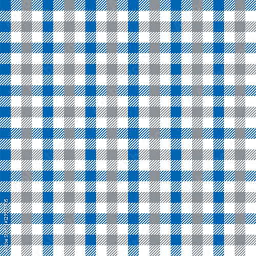 Seamless multicolour gingham pattern. Blue and grey pattern.