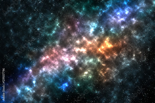 Fototapeta Naklejka Na Ścianę i Meble -  Universe filled with stars, nebula and galaxy