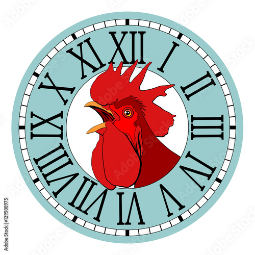 Red rooster, symbol of 2017 in the watch dial.