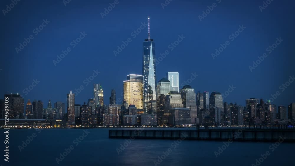 Beautiful Manhattan skyline at sunset. Timelapse. Beautiful Manhattan skyline at sunset. Timelapse.