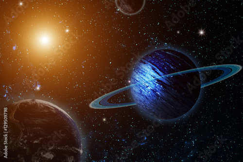 Fototapeta Naklejka Na Ścianę i Meble -  uranus planet. including elements furnished by NASA.