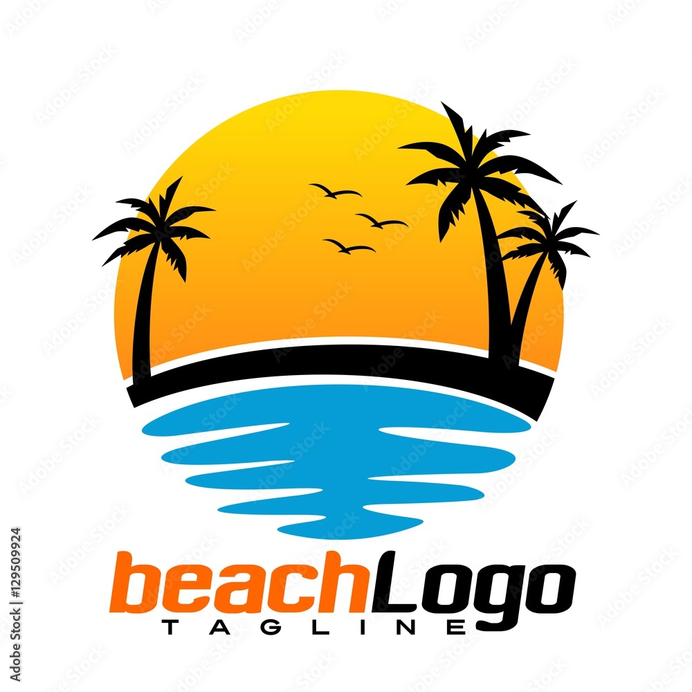 Beach logo vector