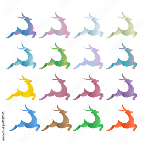 Northern deer jumping illustration of a gradient in the trend vector