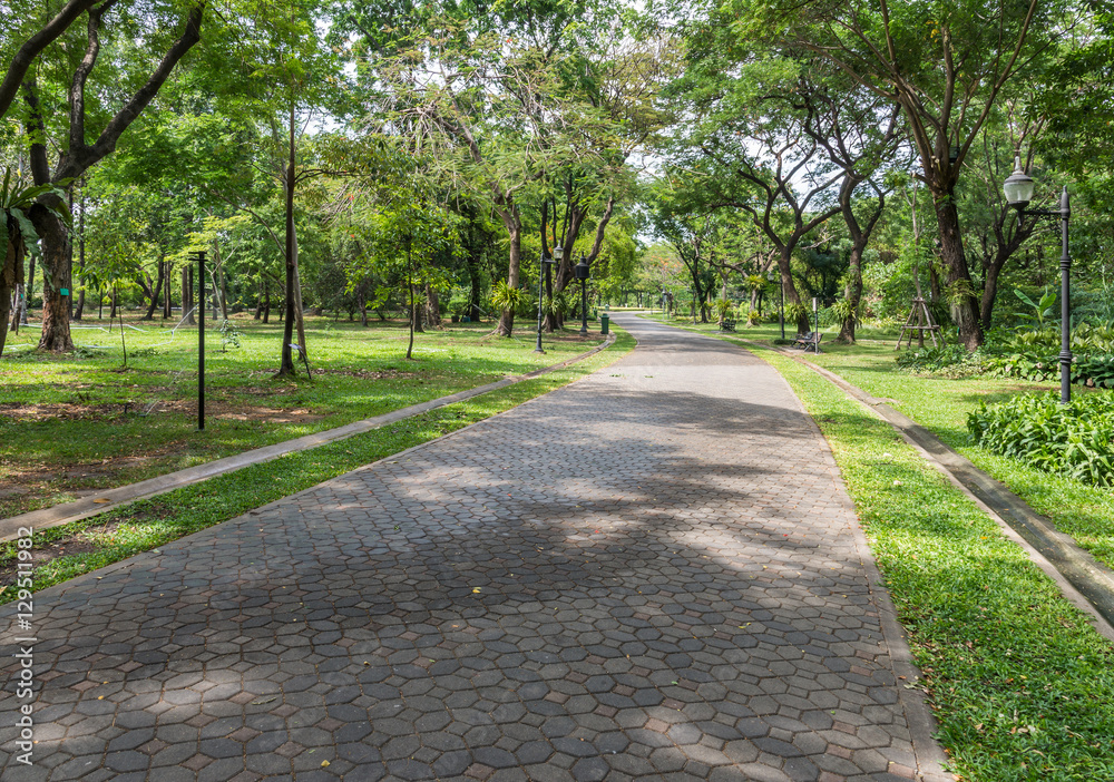 Clean brick pathway.