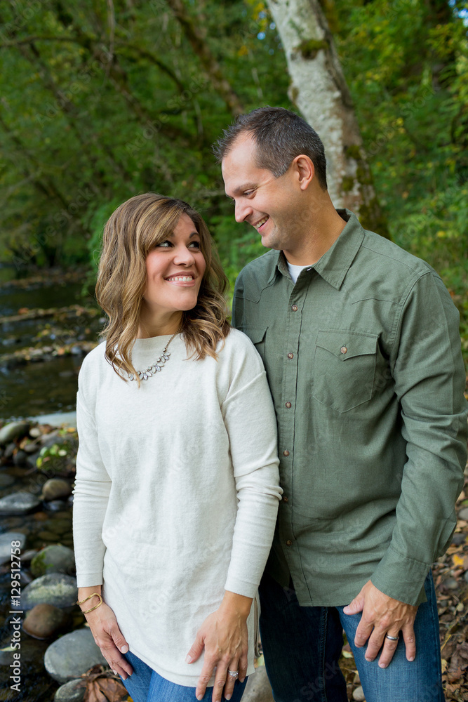 Happy Couple Along McKenzie River Happy Couple Along McKenzie River