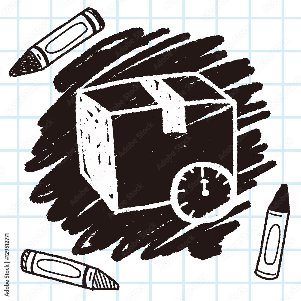 Naklejka premium shipping box doodle