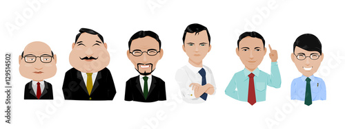 Officer and management male character on transparent background
