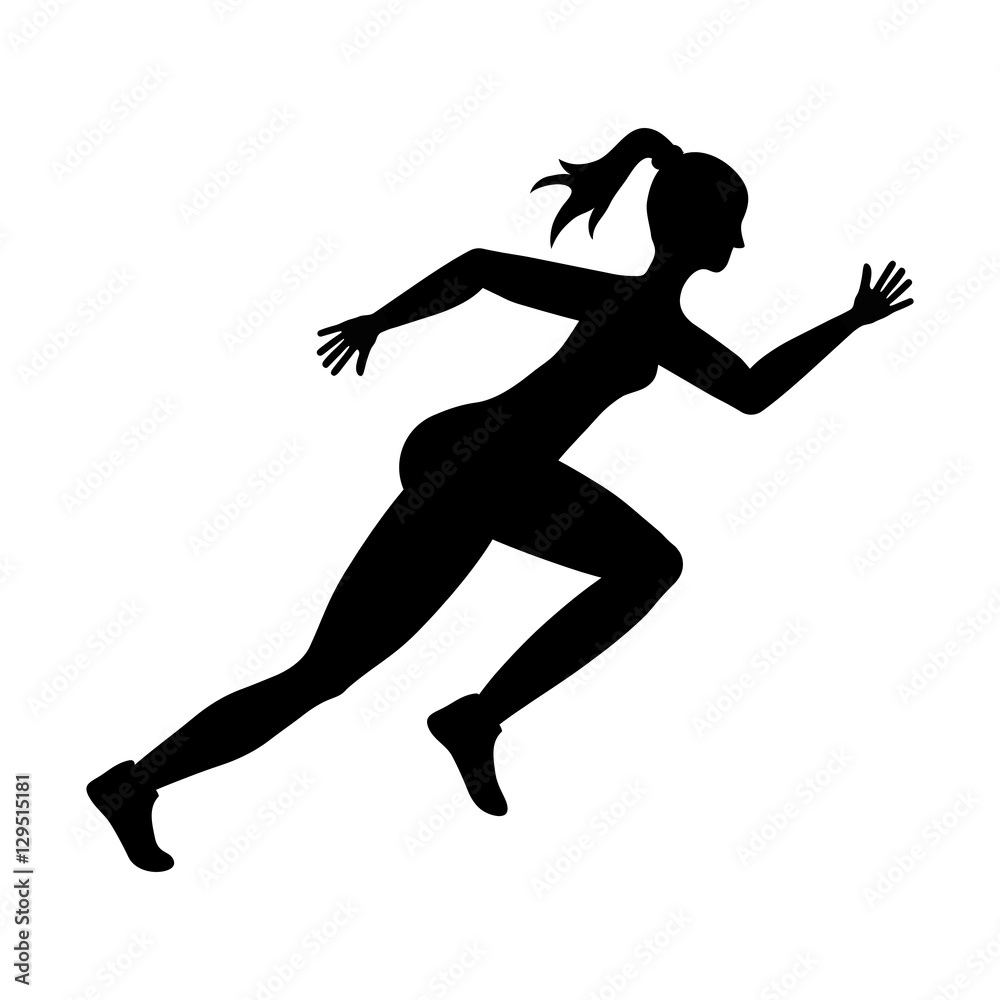 woman running fitness icon vector illustration graphic design