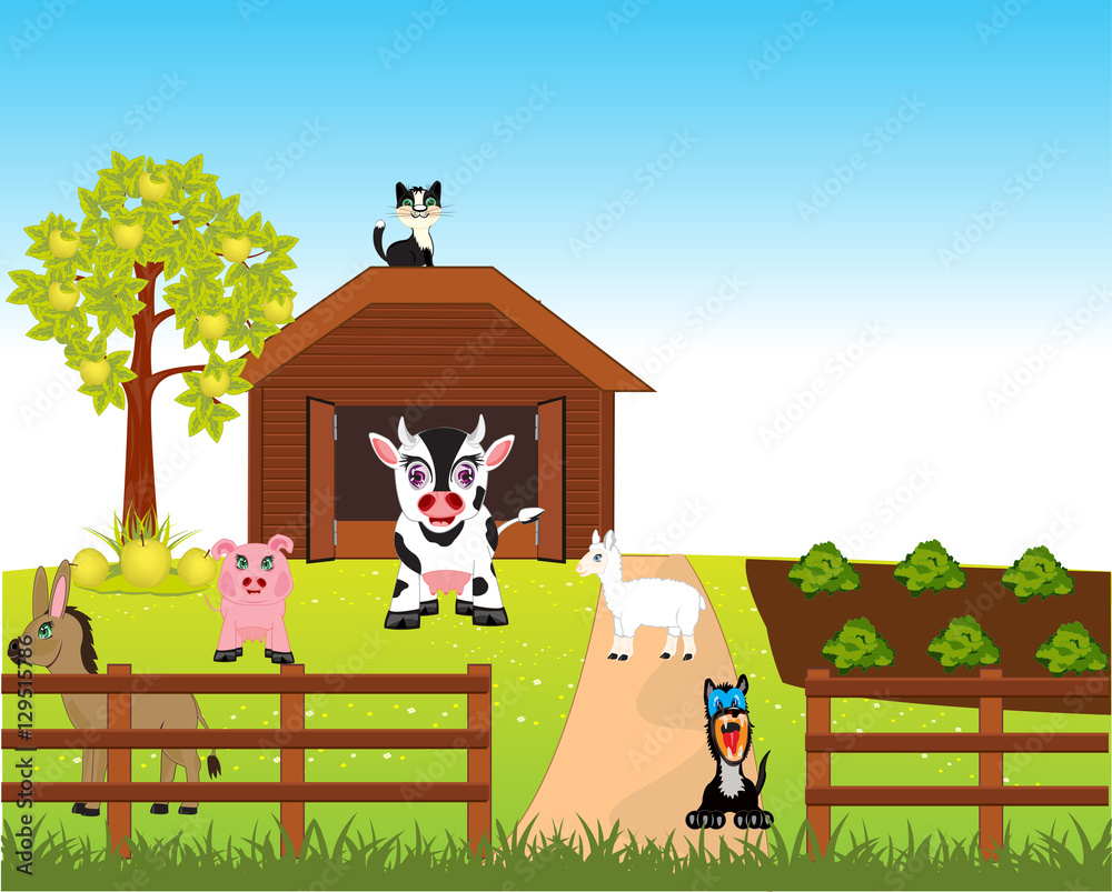 Fototapeta premium Farm with animal