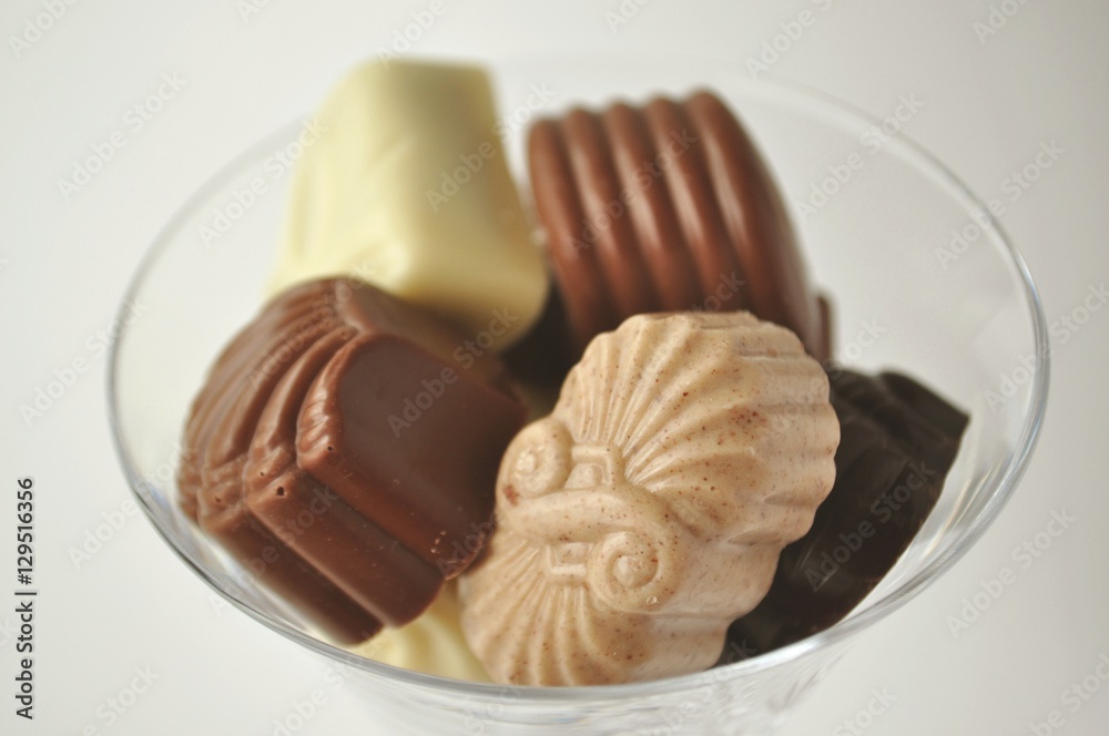 Close-up of chocolates in a glass Close-up of chocolates in a glass