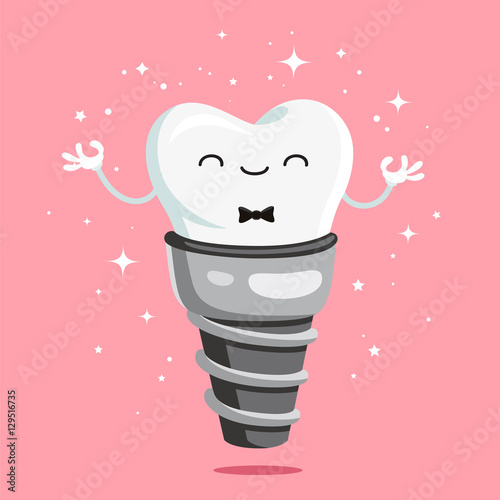 Happy healthy tooth implant
