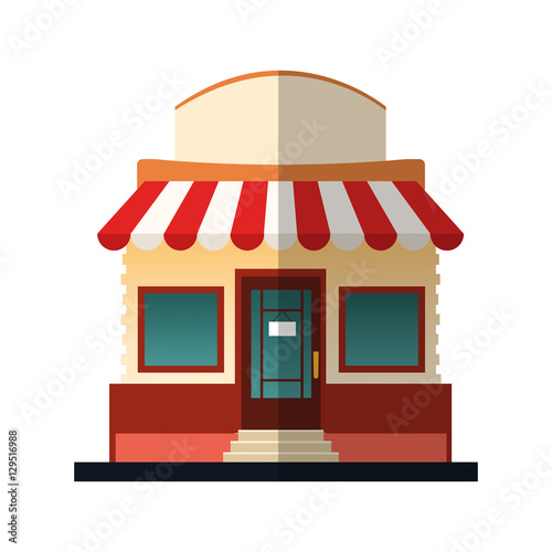 Small store icon. Shop retail market and business theme. Isolated design. Vector illustration