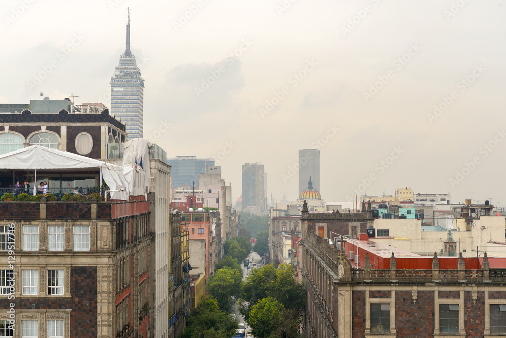 Mexico City Center Aerial View