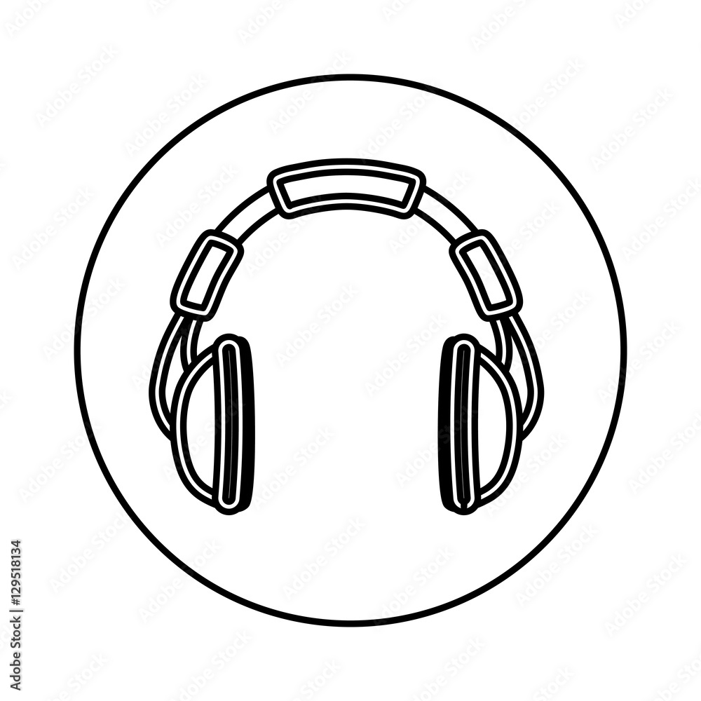Music headphones device icon vector illustration graphic design Music headphones device icon vector illustration graphic design
