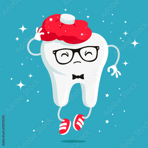 Sick tooth with a red warme