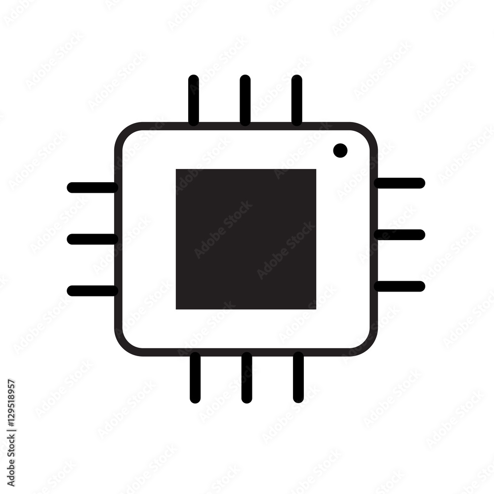 Computer microprocessor icon on white background. Computer micro Computer microprocessor icon on white background. Computer micro
