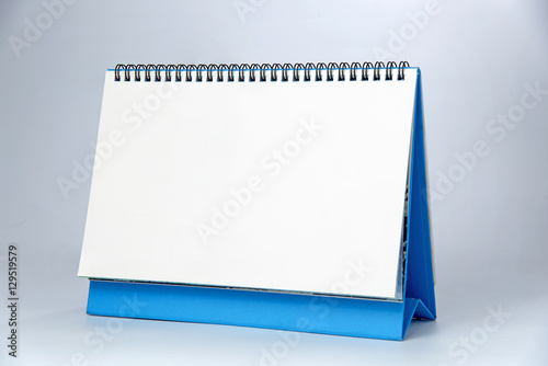 Blank paper desk spiral calendar photo
