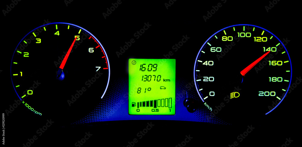 Fototapeta premium The dashboard of the car close-up