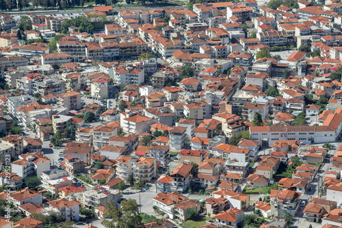 Top view on Kalambaka city from Meteora at sunny day. Thessaly, Greece. 