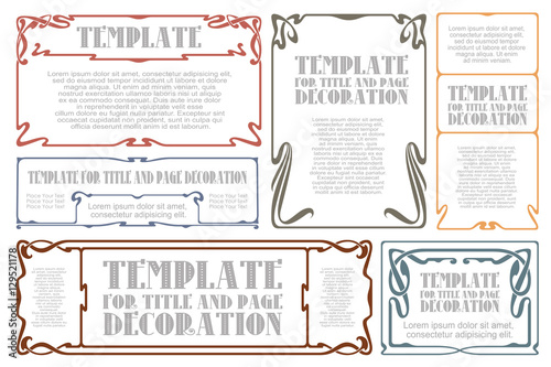 Vector abstract label from bound lines and flowers