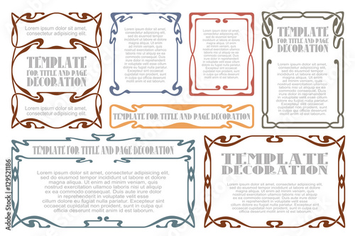 Vector abstract label from bound lines and flowers